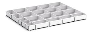 21 Compartment Box Kit 75+mm High x 800W x 650D drawer Bott100% extension Drawer units 800 x 650 for Labs and Test facilities 43020804 